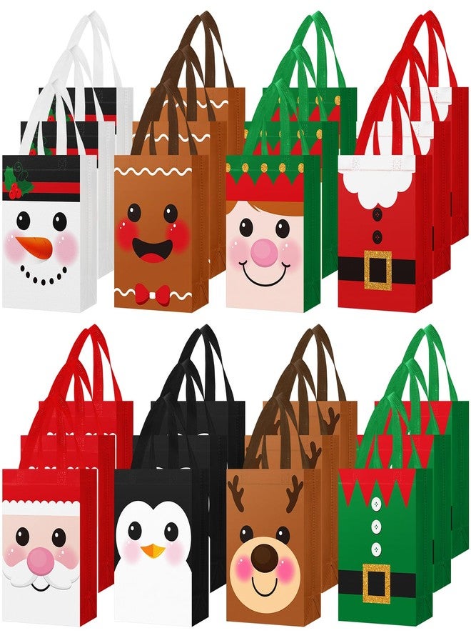 Clysee 24 Pcs Christmas Gift Bags with Handles 10 x 8 x 4 Inch Reusable Multifunctional Non Woven Christmas Gift Doll Bags Wrapping Xmas Party Favors for Holiday Xmas Gifts - Image 1